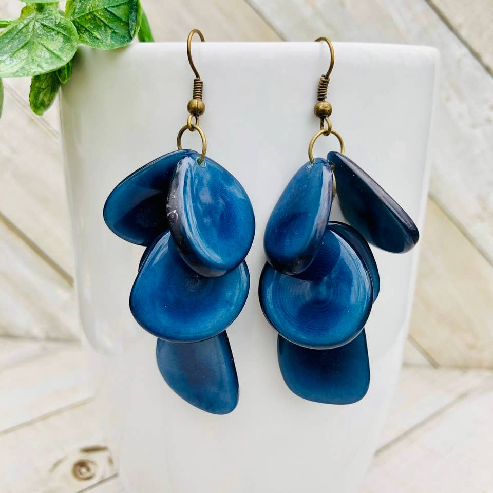 Cascada Earrings - Navy