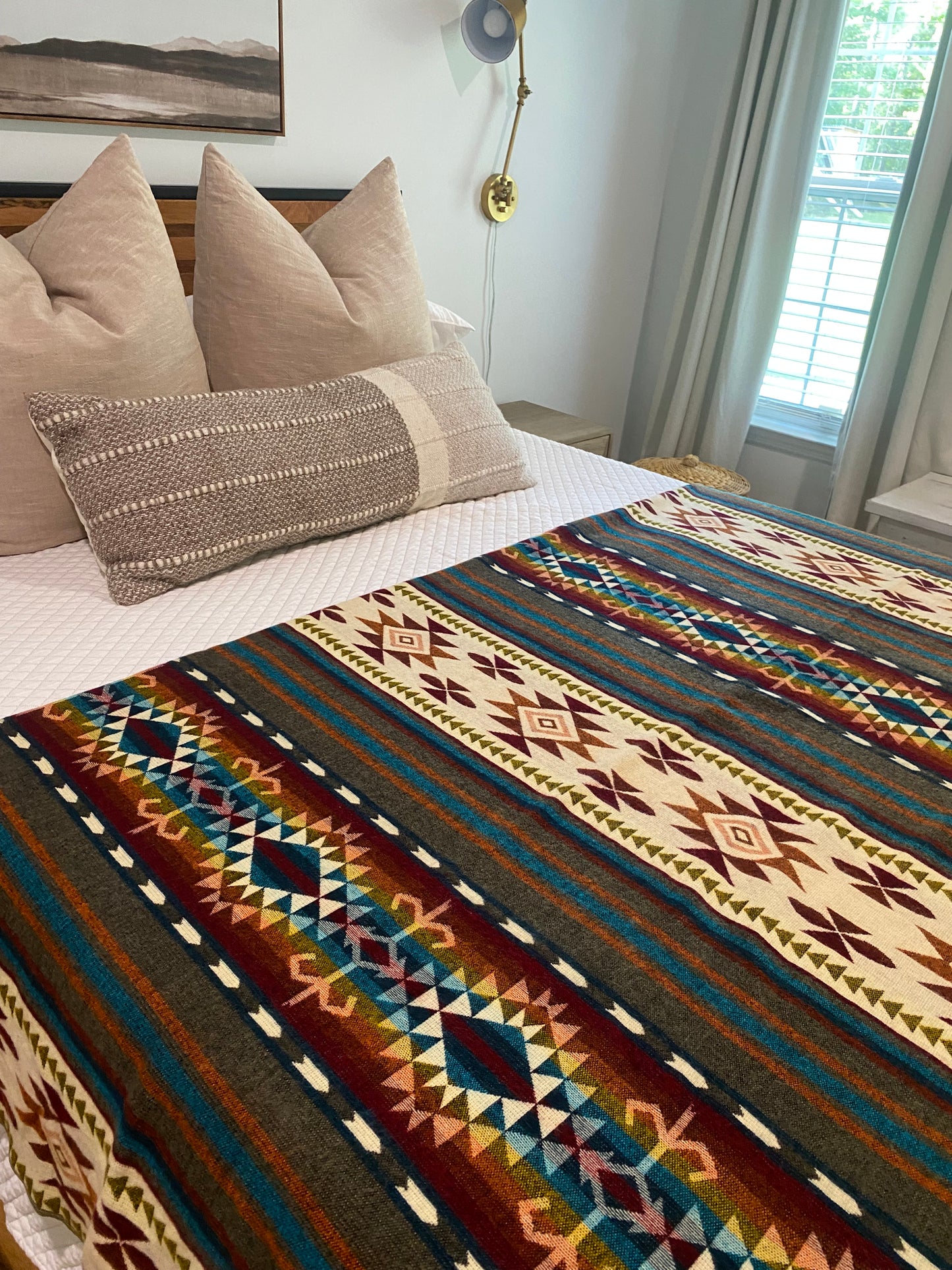 EXCLUSIVE HANDMADE ALPACA BLANKET-QUEEN SIZE #22