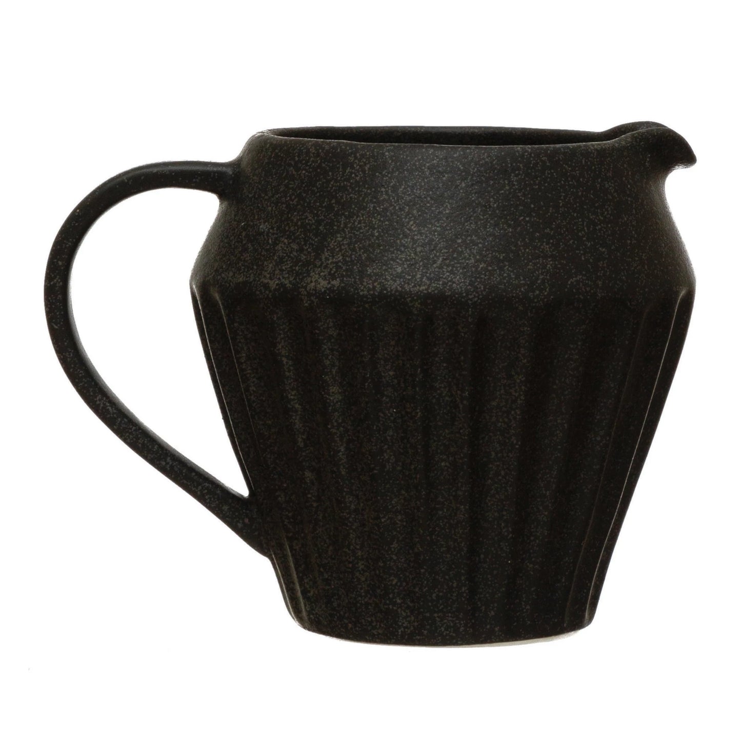 STONEWARE, REACTIVE GLAZE, MATTE BLACK FINISH PITCHER
