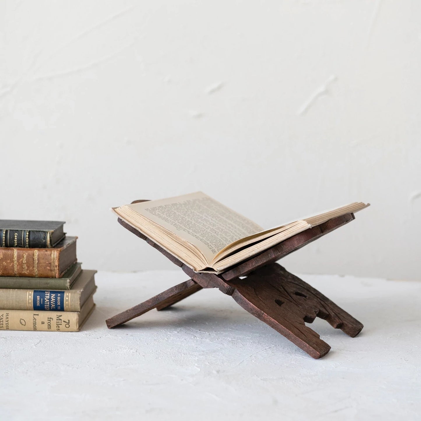 WOOD FOLDING BOOK HOLDER, WALNUT FINISH