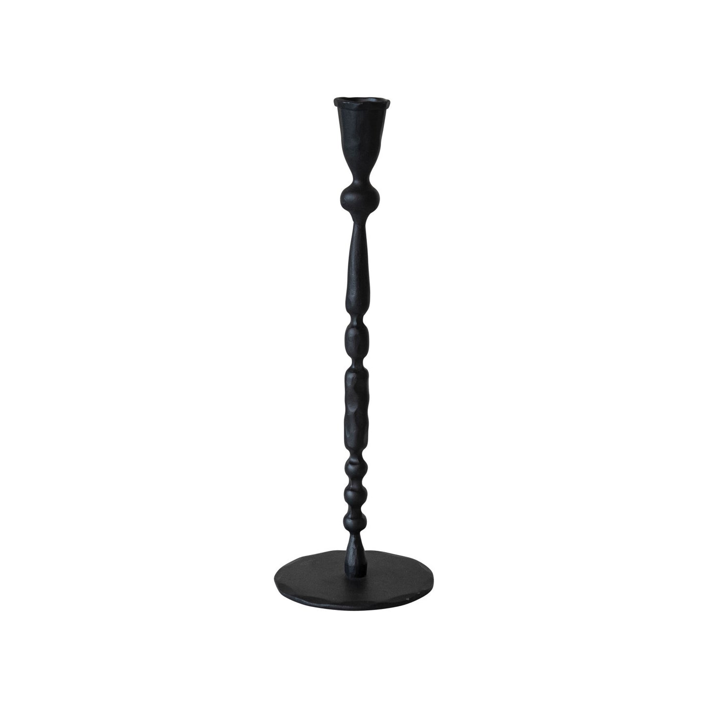 HAND-FORGED CAST IRON TAPER HOLDER, BLACK