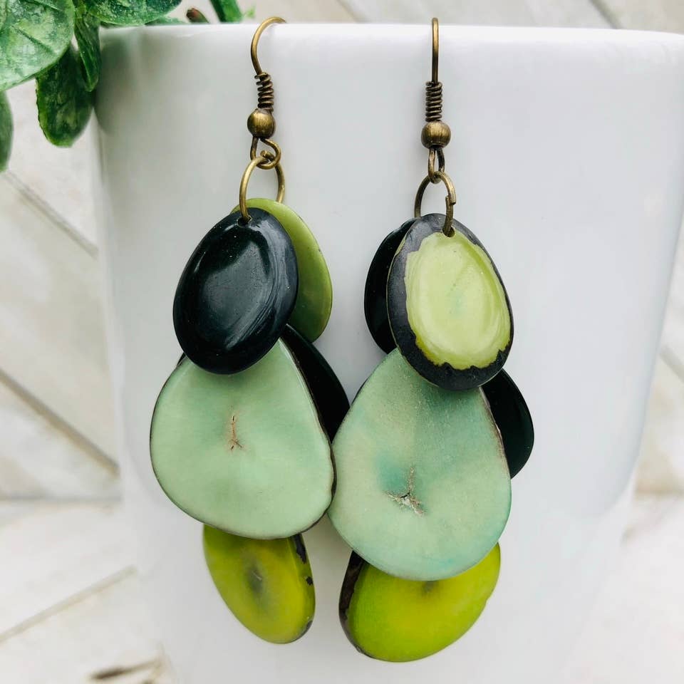 Cascada Earrings - Shades of Green