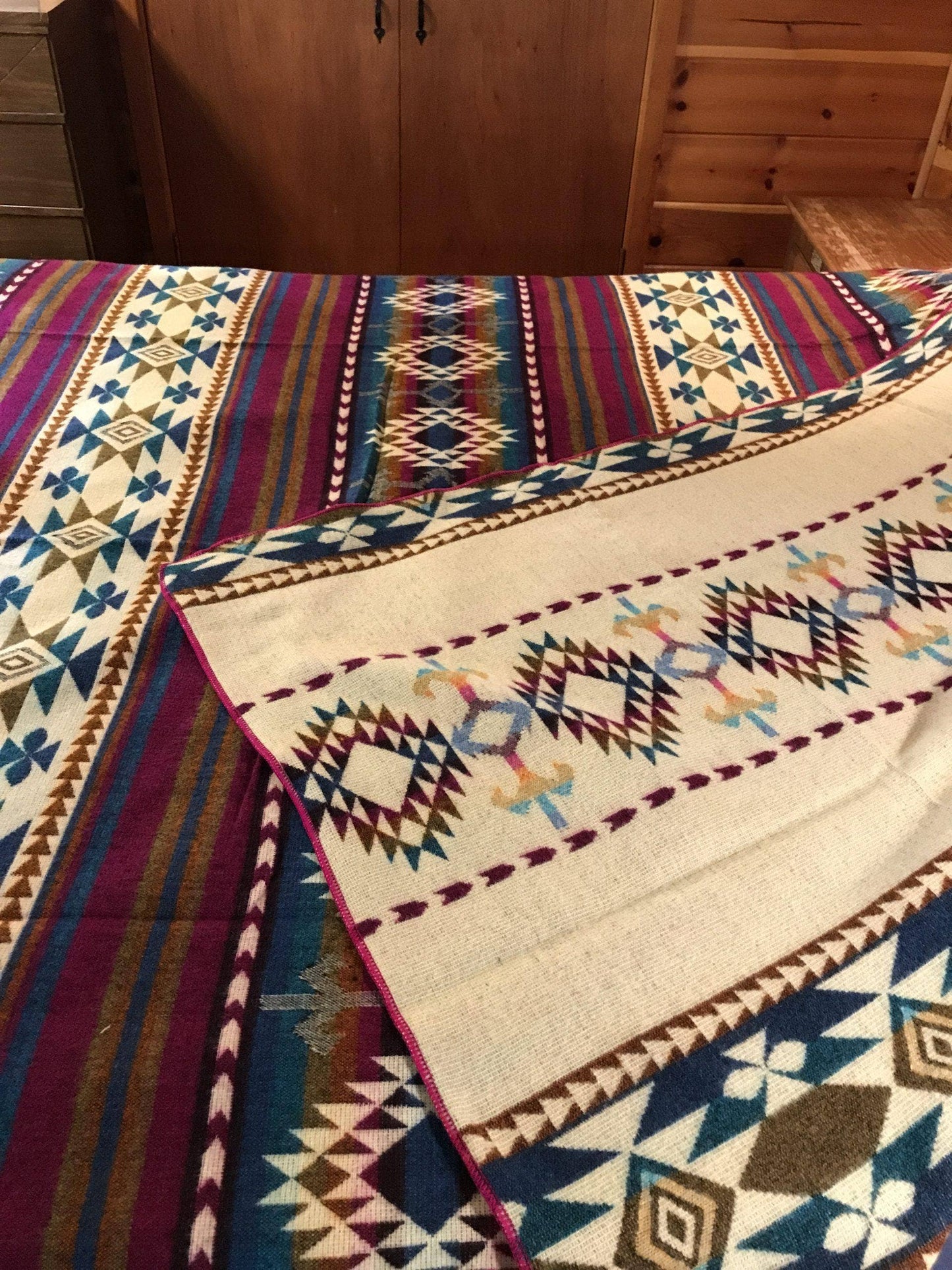 Fuchsia Southwestern Couch Throw/blanket