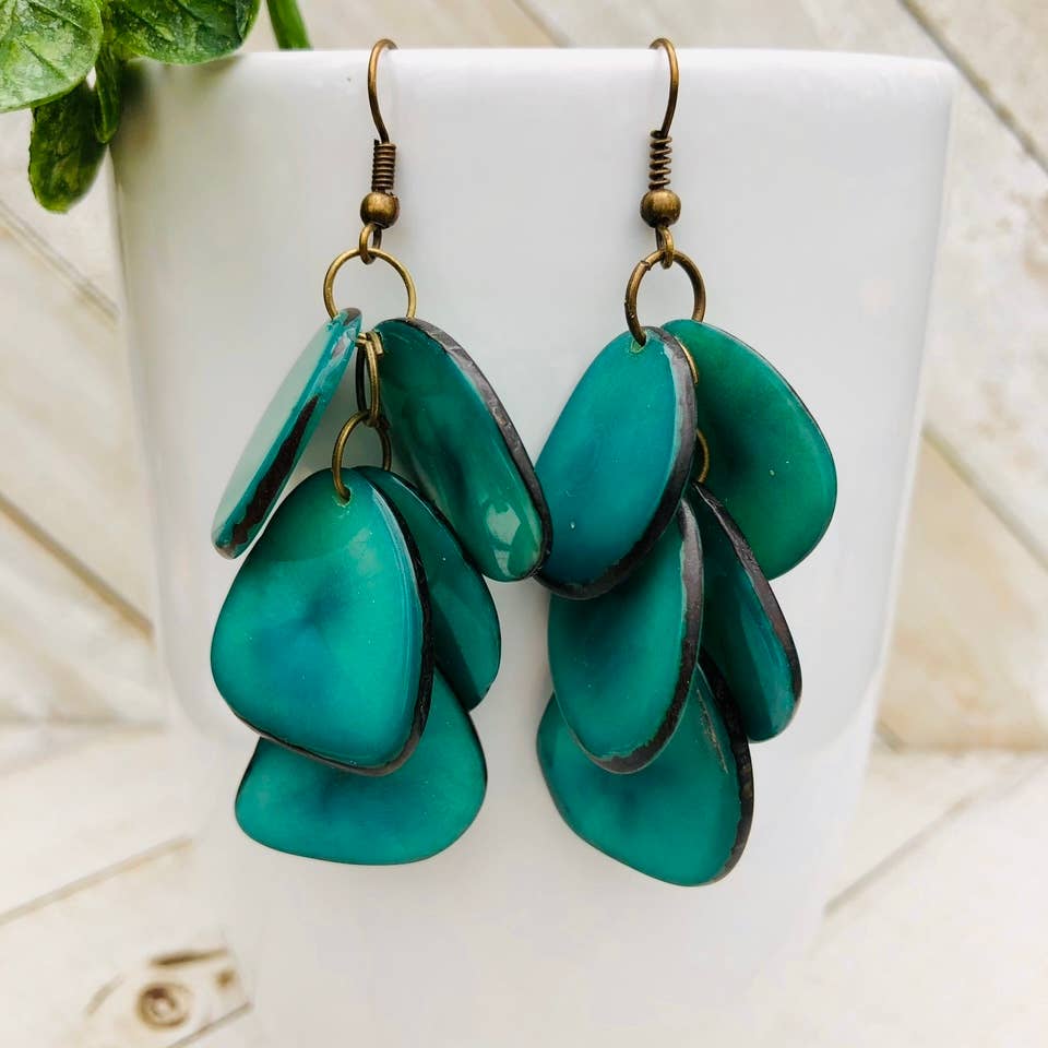 Cascada Earrings - Teal