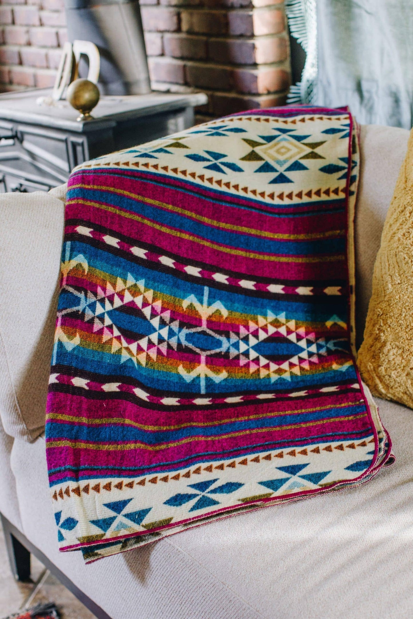 Fuchsia Southwestern Couch Throw/blanket