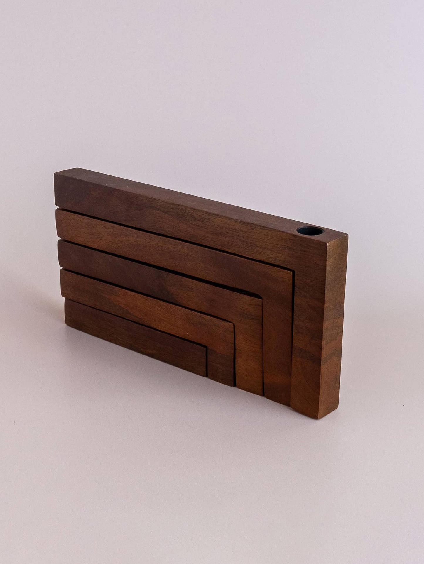 Swivel Wood Taper Candle Holder MCM