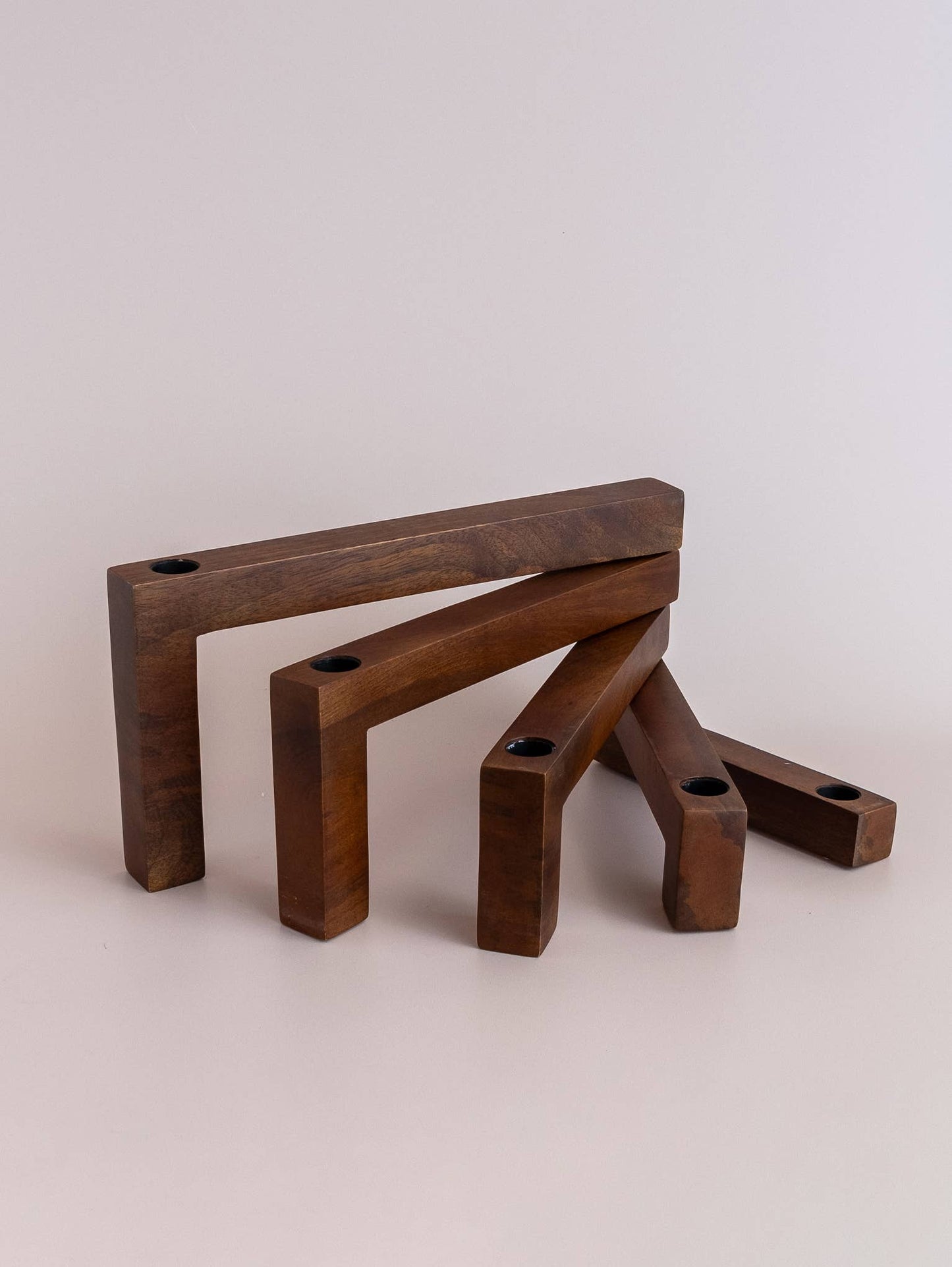 Swivel Wood Taper Candle Holder MCM