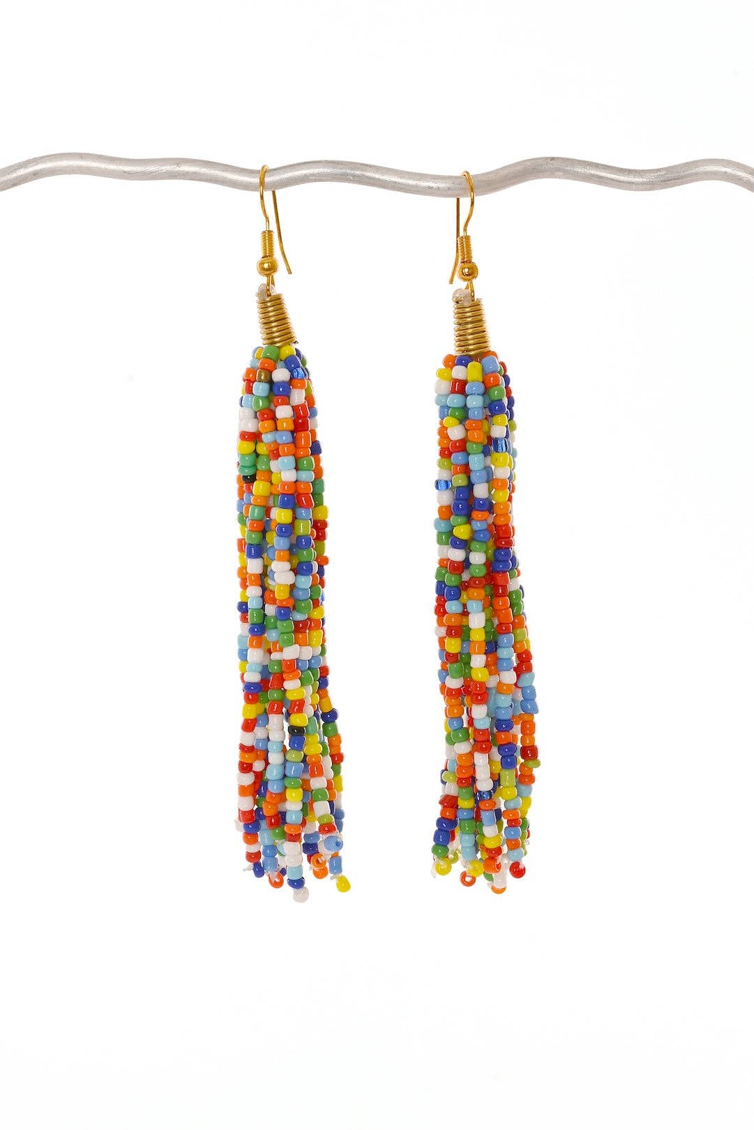 Maasai Rainbow Fringe Earrings