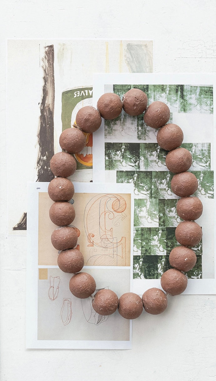 Cement Beads, Distressed Finish, Brown