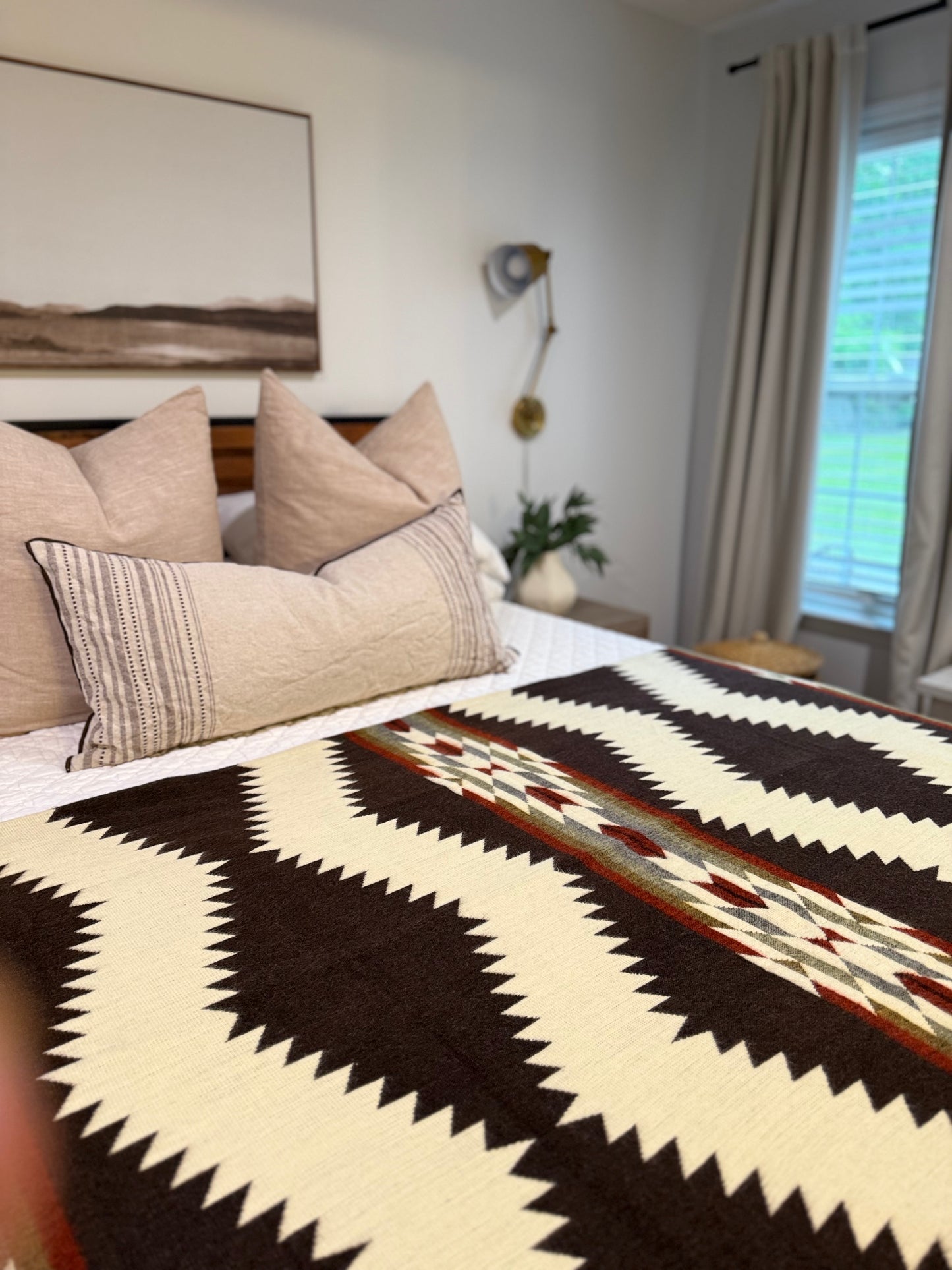 EXCLUSIVE HANDMADE ALPACA BLANKET-#3 QUEEN SIZE Brown tones