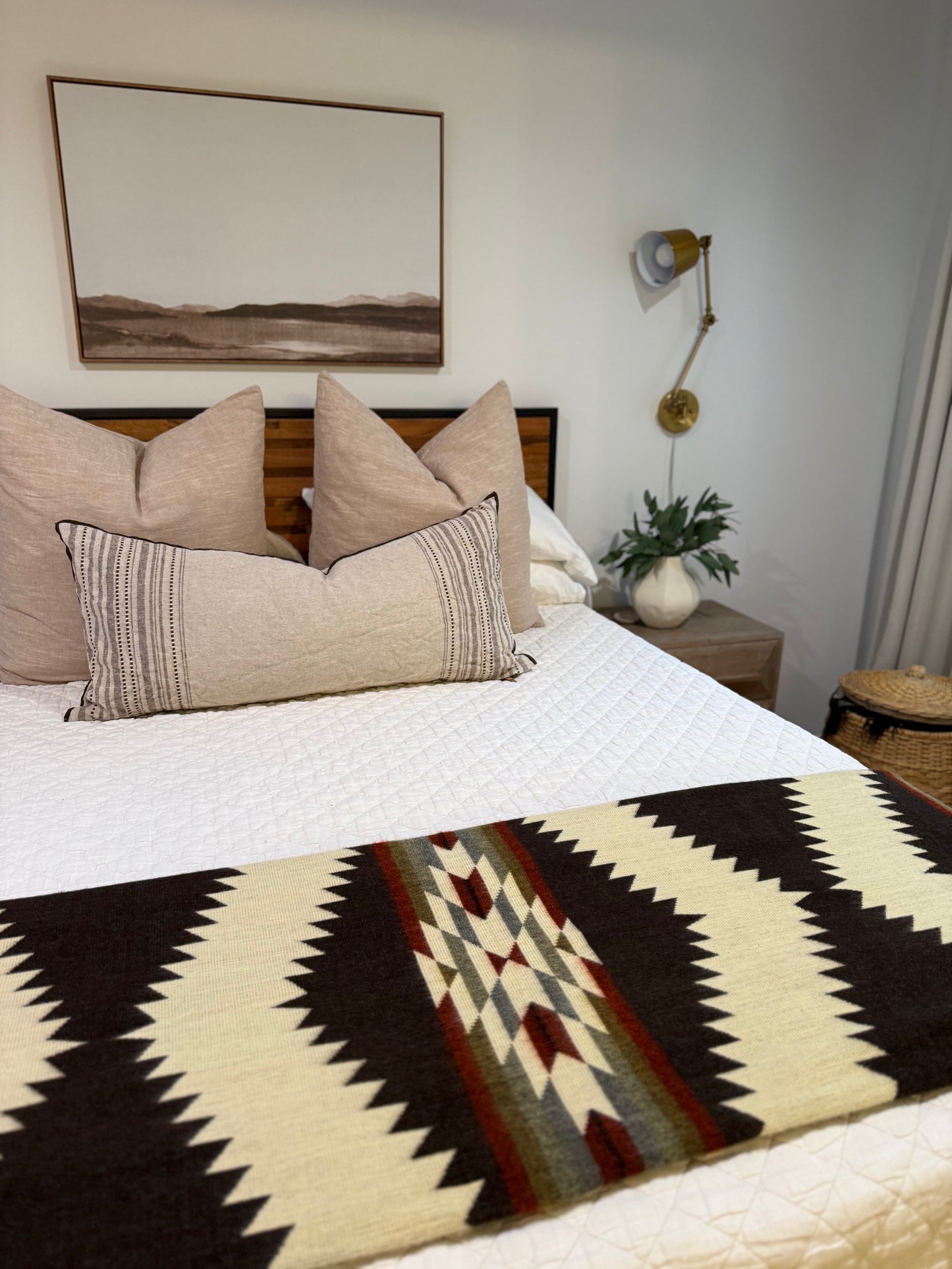 EXCLUSIVE HANDMADE ALPACA BLANKET-#3 QUEEN SIZE Brown tones