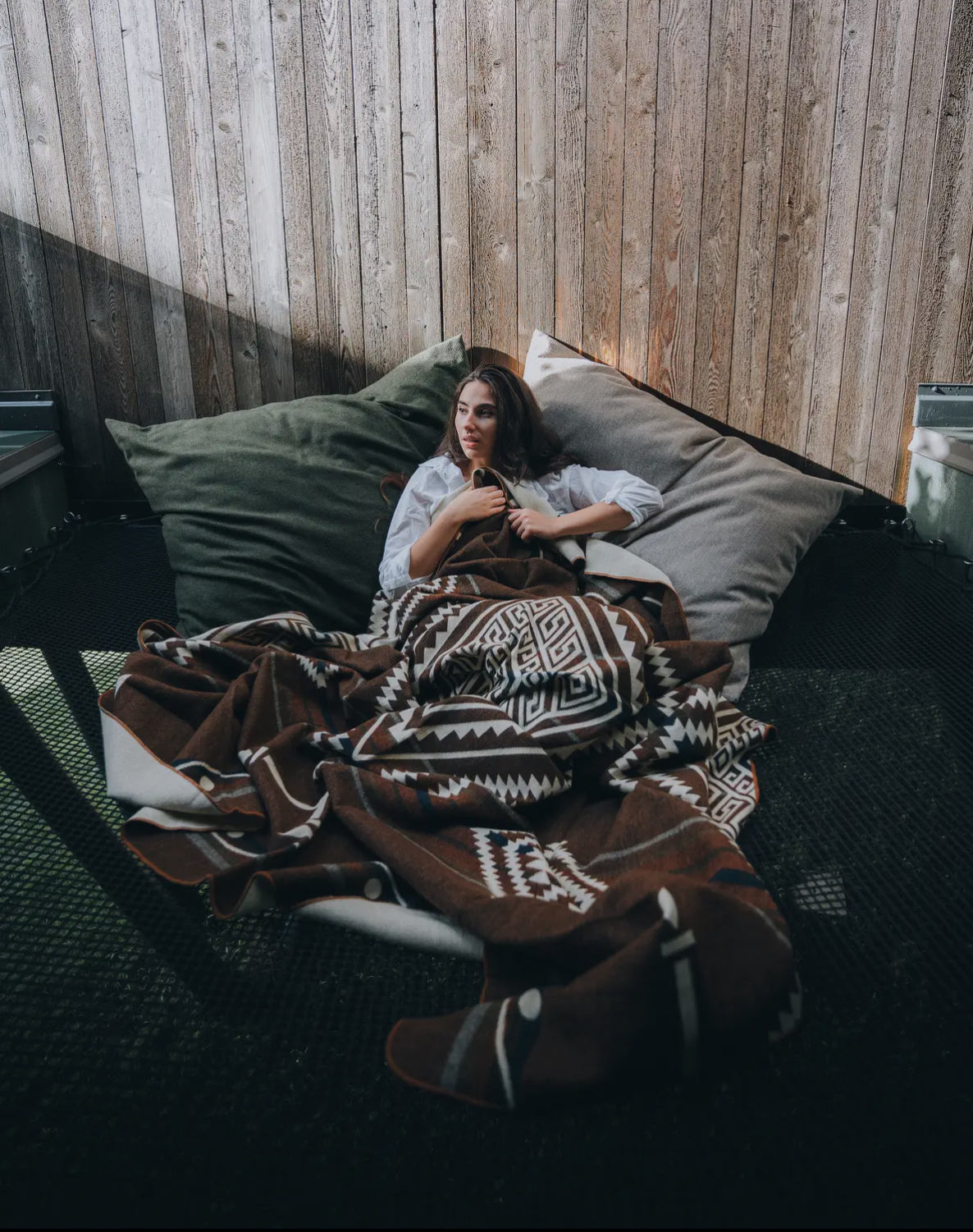 EXCLUSIVE - HANDMADE ALPACA BLANKET. Brown tones #7