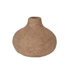 HANDMADE PAPERMACHE VASE. Brown