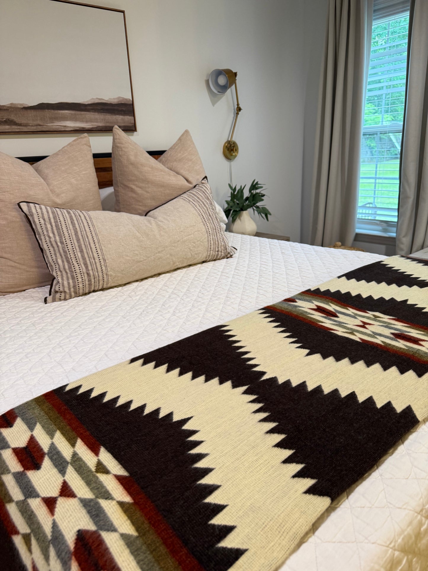 EXCLUSIVE HANDMADE ALPACA BLANKET-#3 QUEEN SIZE Brown tones