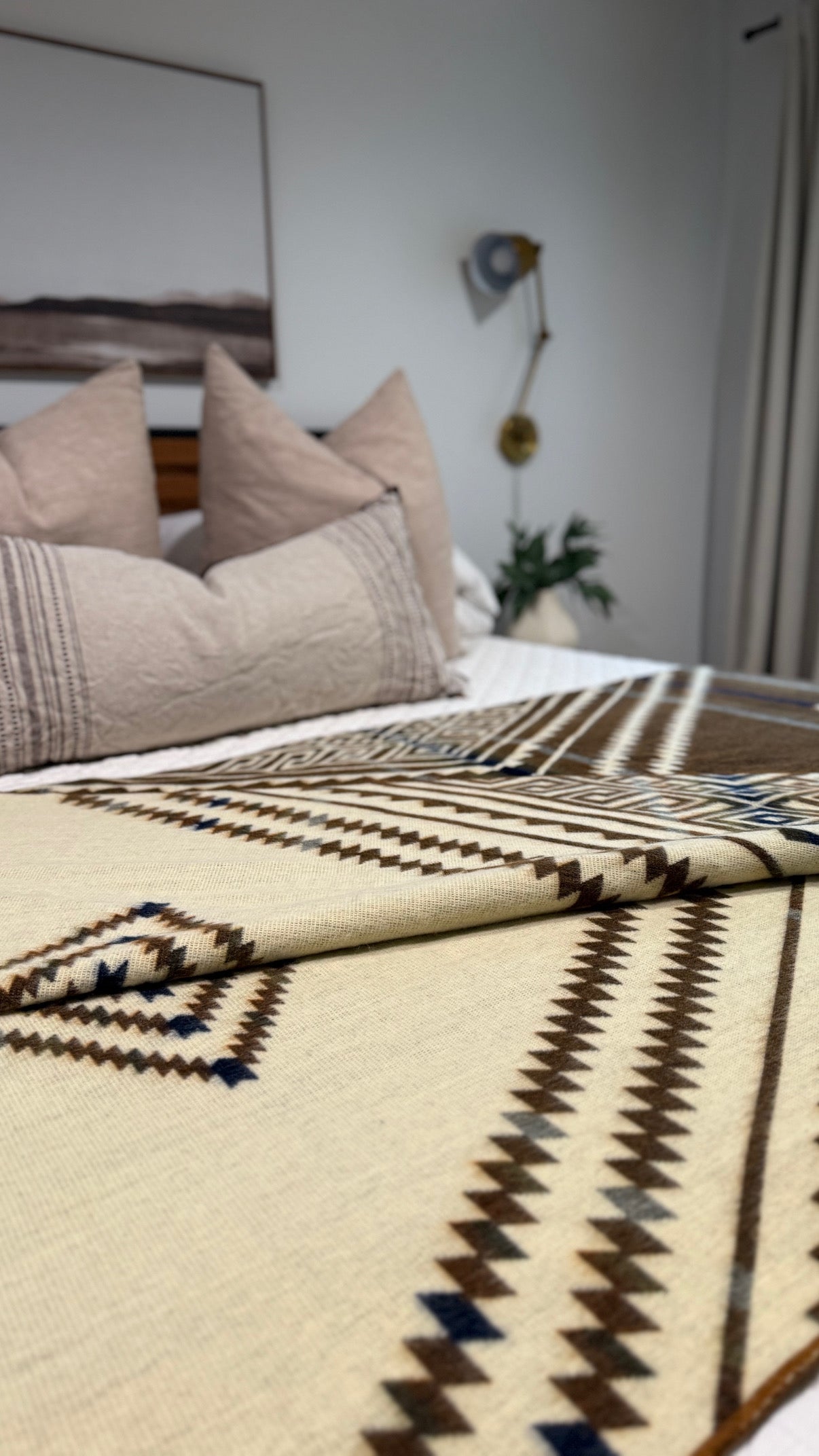 EXCLUSIVE - HANDMADE ALPACA BLANKET. Brown tones #7