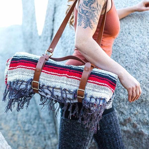 Blanket Carrier Strap / Yoga Mat Carrier - Vegan Leather: Vegan Leather