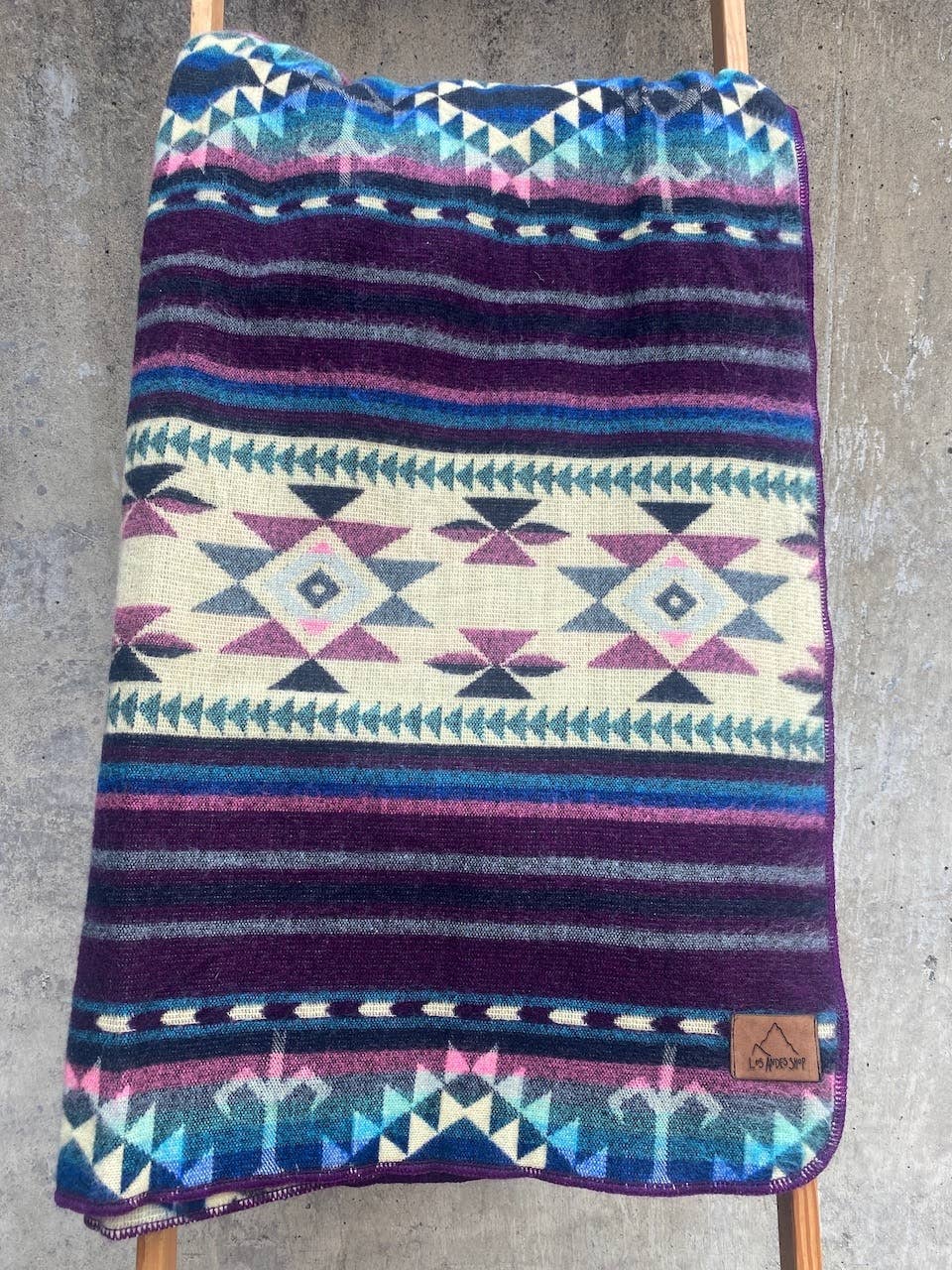 Purple and Turquoise Native Design Throw