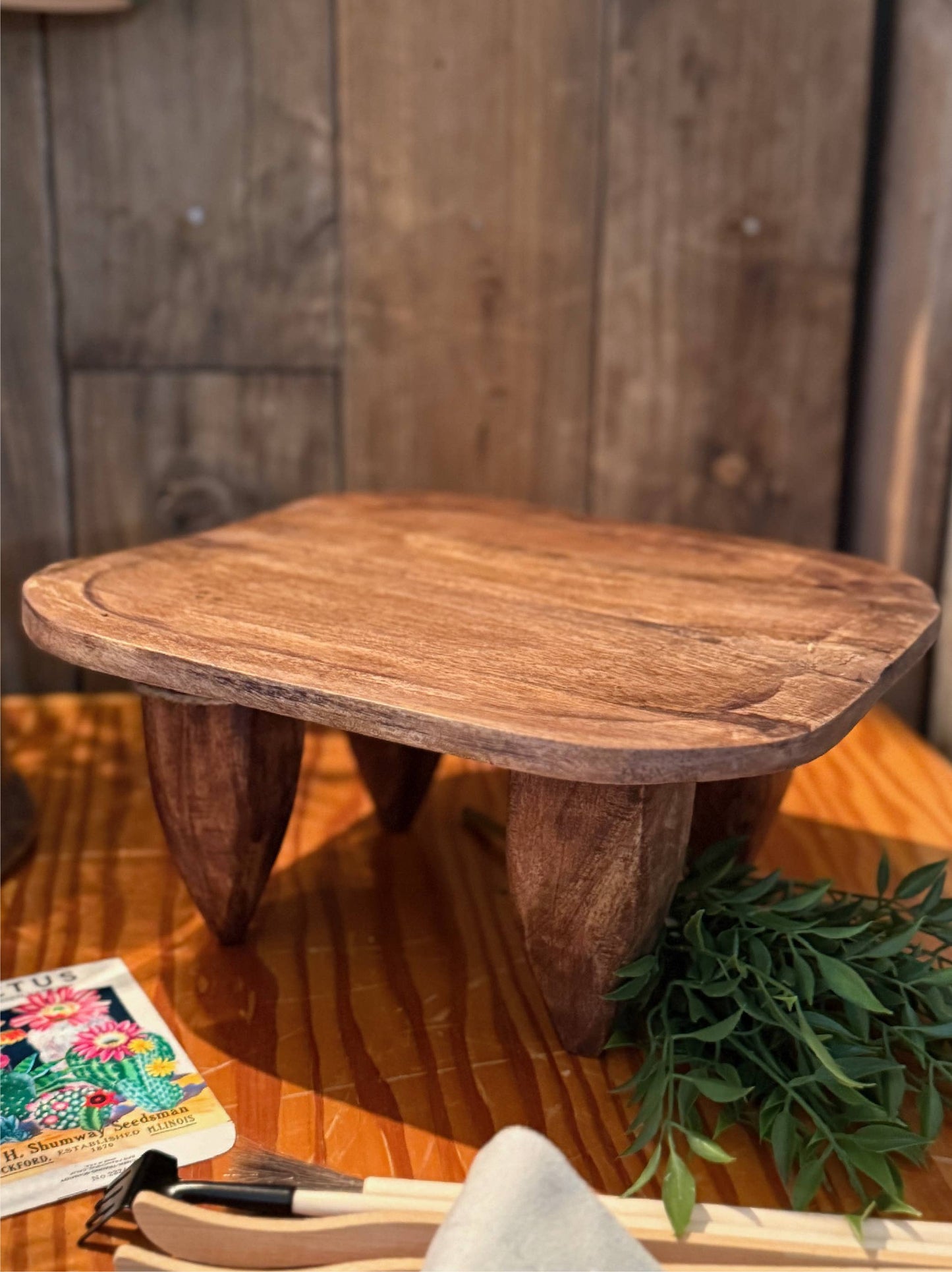 Square Wood Stool-Riser