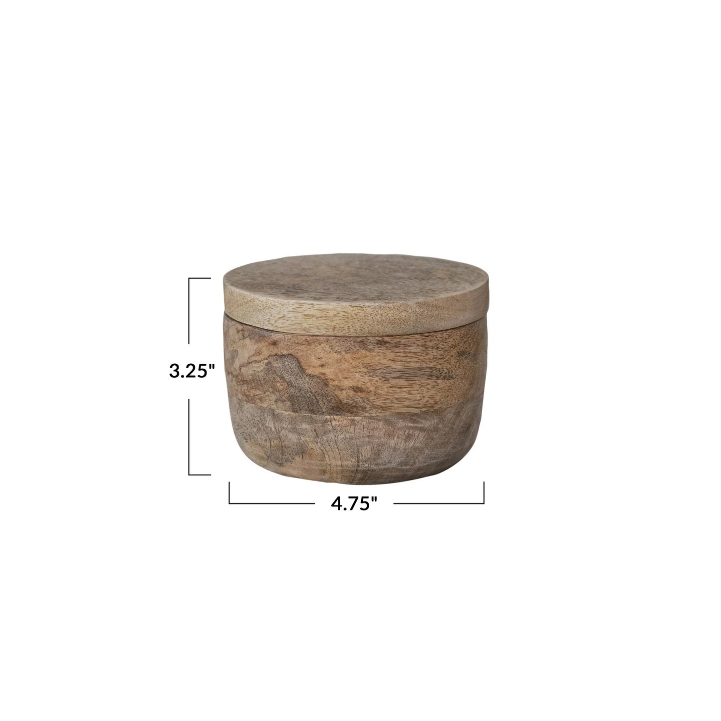 Mango Wood Salt Cellar w/ Lid, Natural