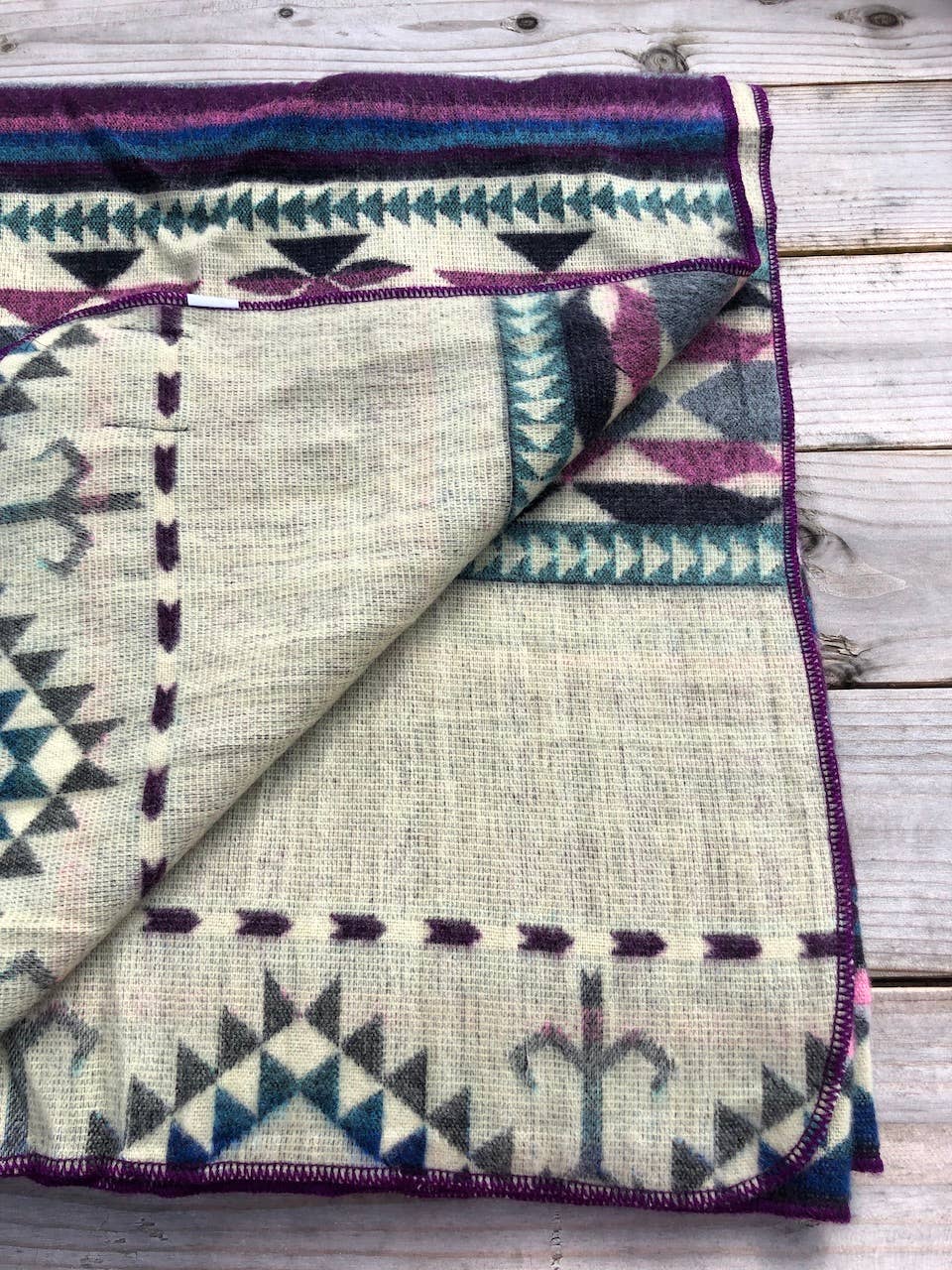 Purple and Turquoise Native Design Throw