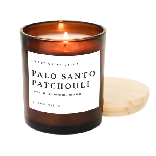 Palo Santo Patchouli 11 oz Soy Candle - Home Decor & Gifts