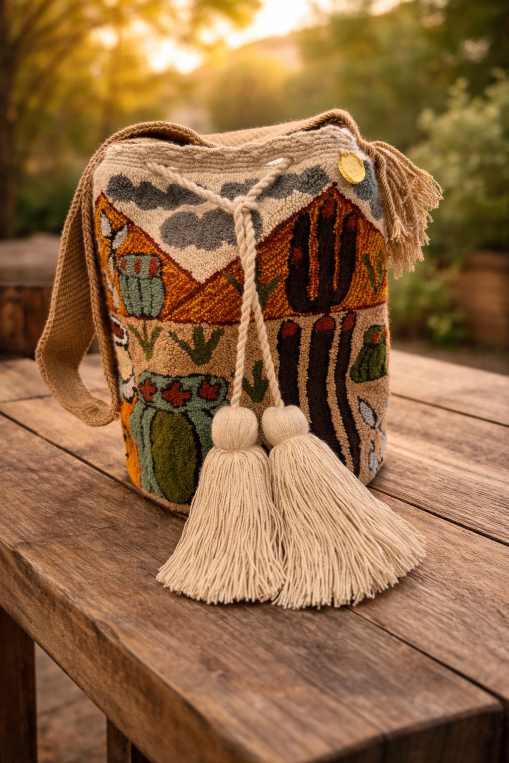 Authentic Exclusive HANDMADE Wayuu Mochila/ punch needle bag 7