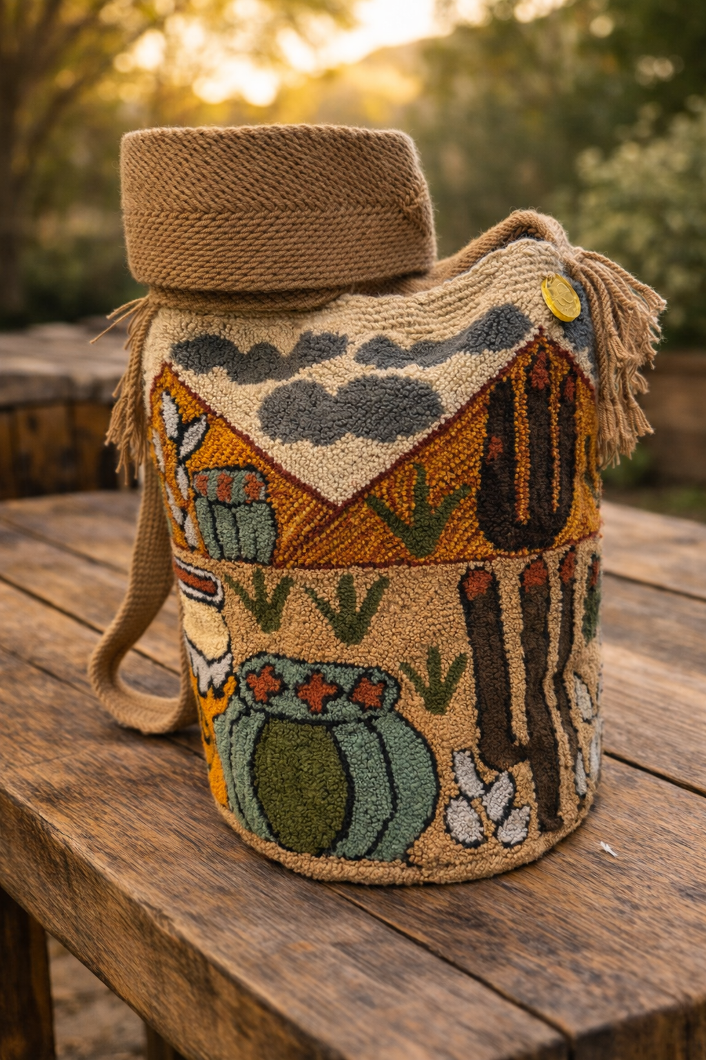 Authentic Exclusive HANDMADE Wayuu Mochila/ punch needle bag 7