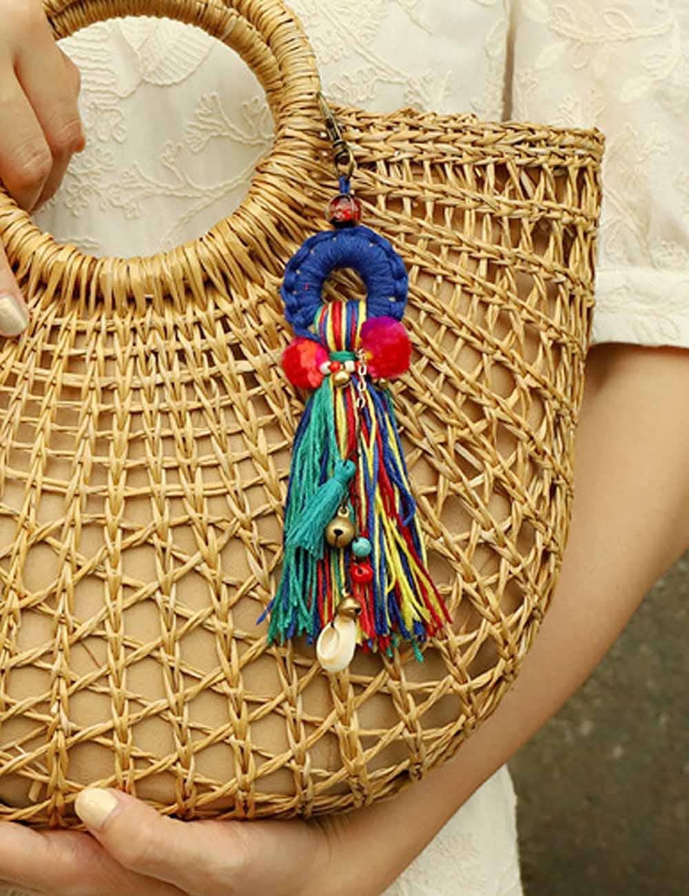 Vintage Bohemian Pom-Pom Tassel Bag Charm DP25E491: C4