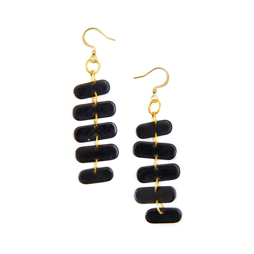 Fiorella Earrings: Black