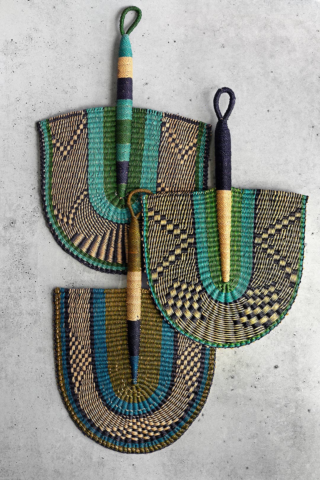 Deep Sea Veta Vera African Hand Fan or Woven Wall Art