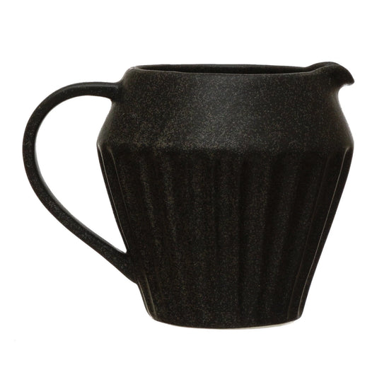 STONEWARE, REACTIVE GLAZE, MATTE BLACK FINISH PITCHER