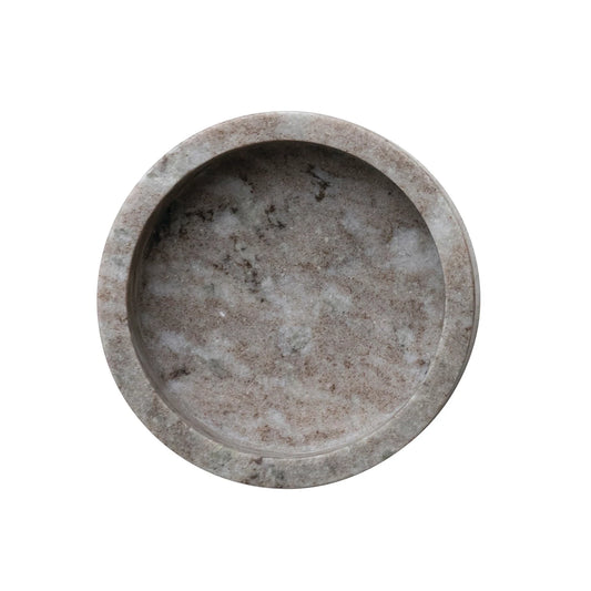 ROUND MARBLE DISH/BOTTLE HOLDER