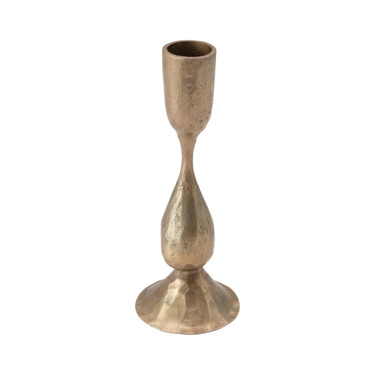 HAND - FORGED METAL TAPER HOLDER WITH ANTIQUE FINISH