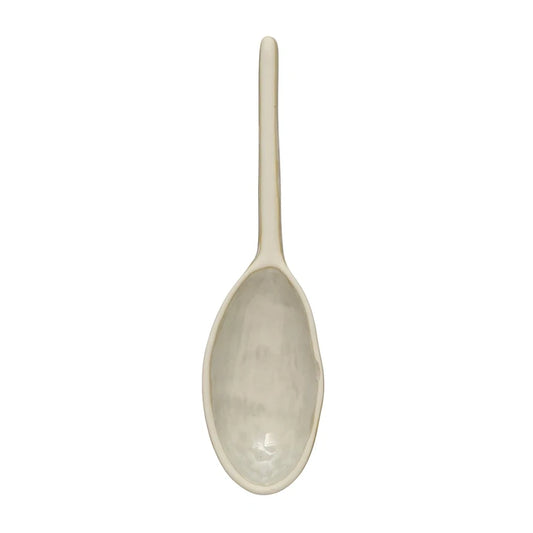 STONEWARE SPOON, REACTIVE GLAZE.
