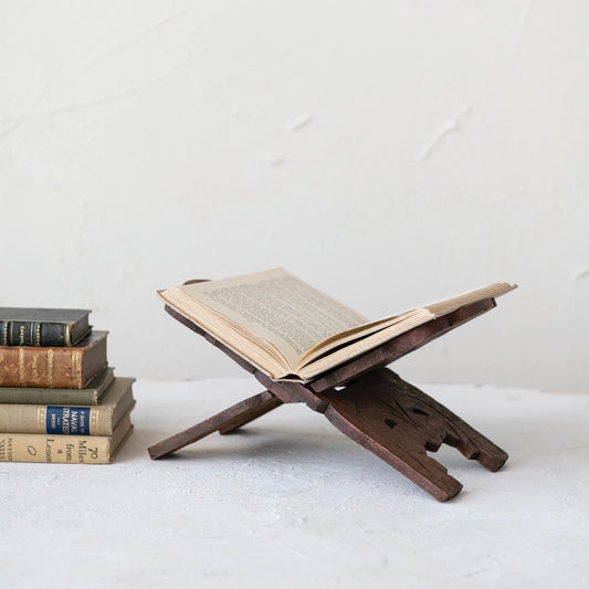 WOOD FOLDING BOOK HOLDER, WALNUT FINISH