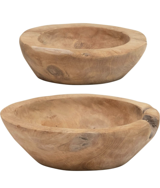 TEAKWOOD BOWLS. SET OF 2