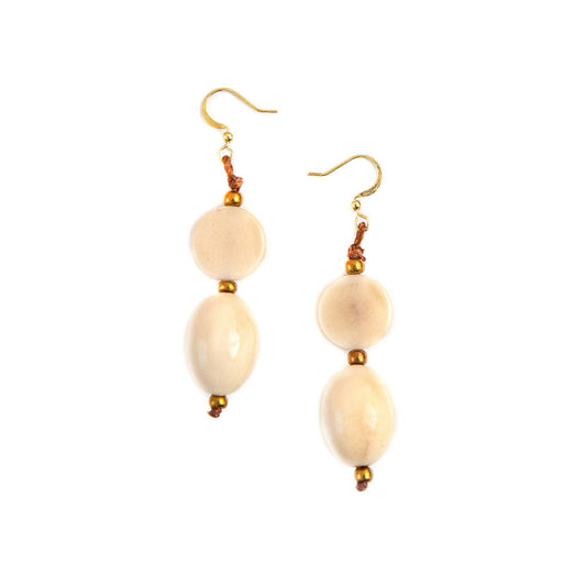 Sari Earrings: Ivory