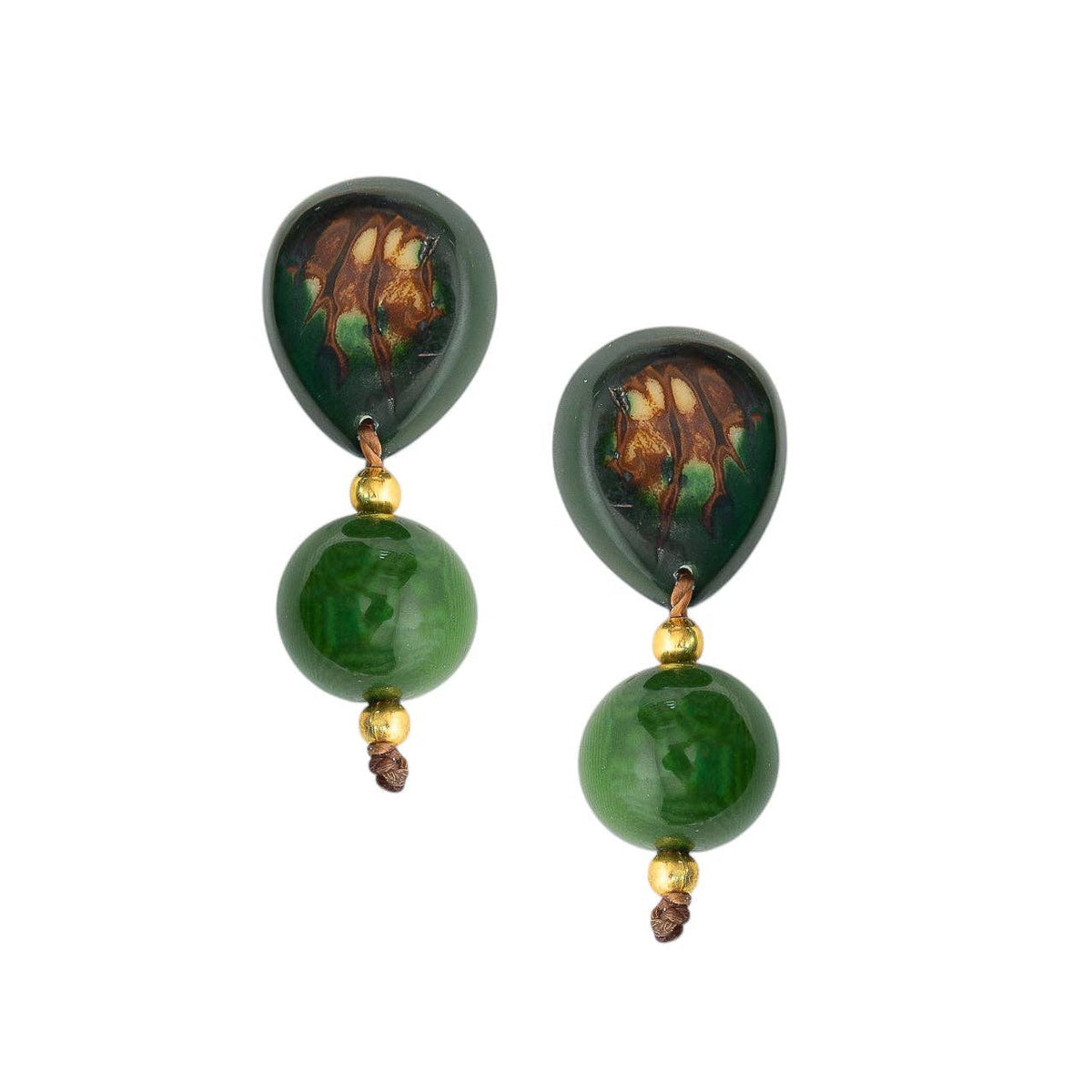 Zaniah Earrings: Cafe con Leche/Onyx Black