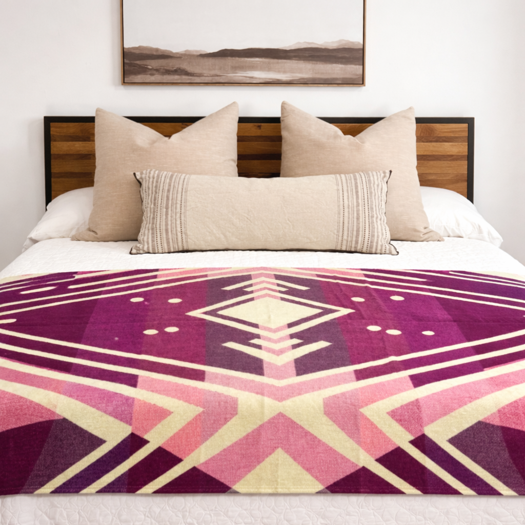 EXCLUSIVE HANDMADE ALPACA BLANKET-QUEEN SIZE.