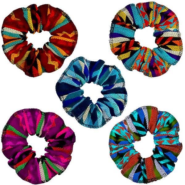 Tribal Striped Ecuadorian Fabric Scrunchie Hair Tie