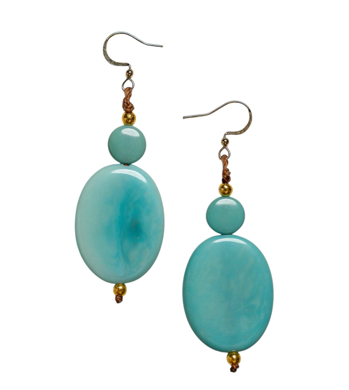 Avery Earrings: Cafe con Leche/Ivory