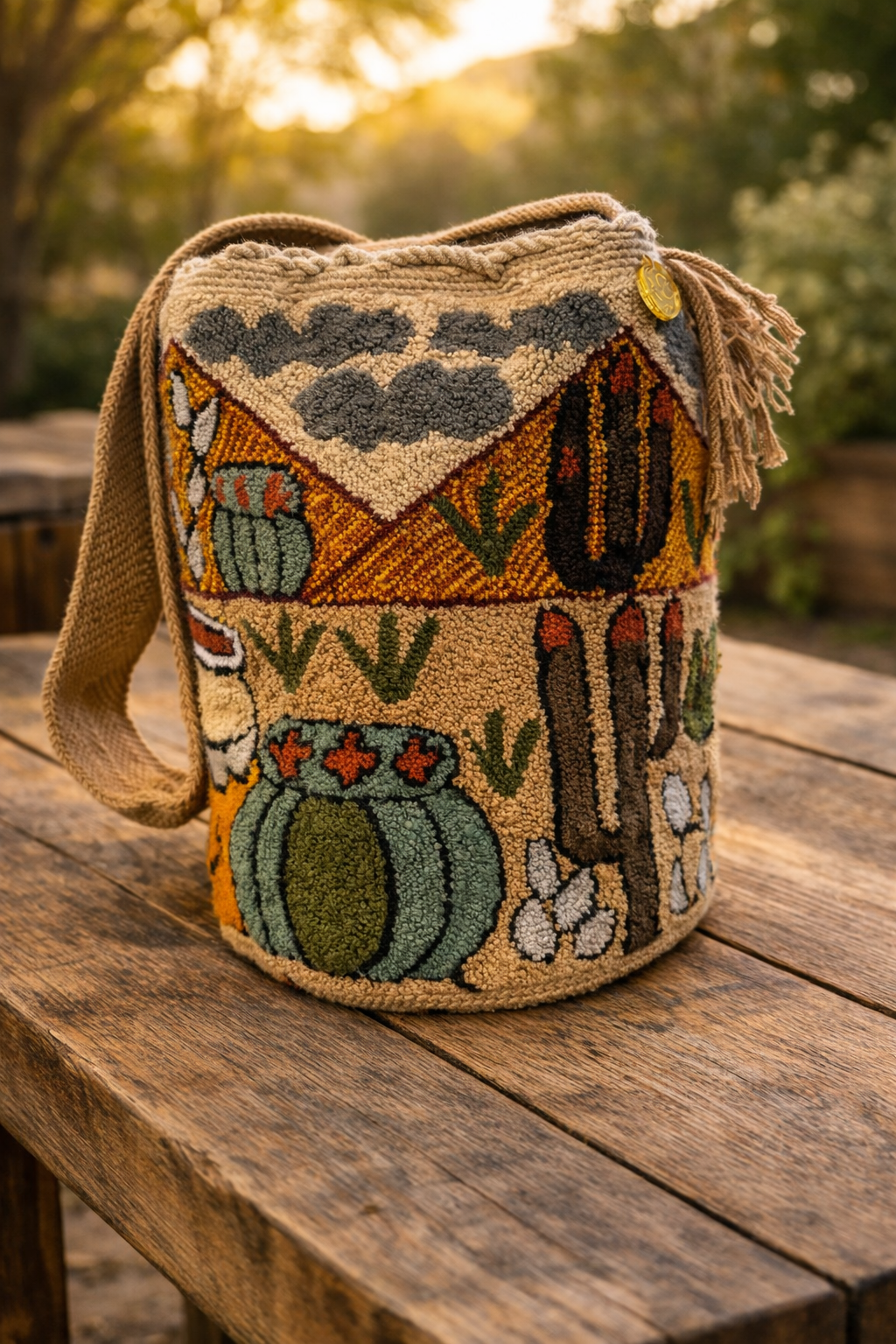 Authentic Exclusive HANDMADE Wayuu Mochila/ punch needle bag 7