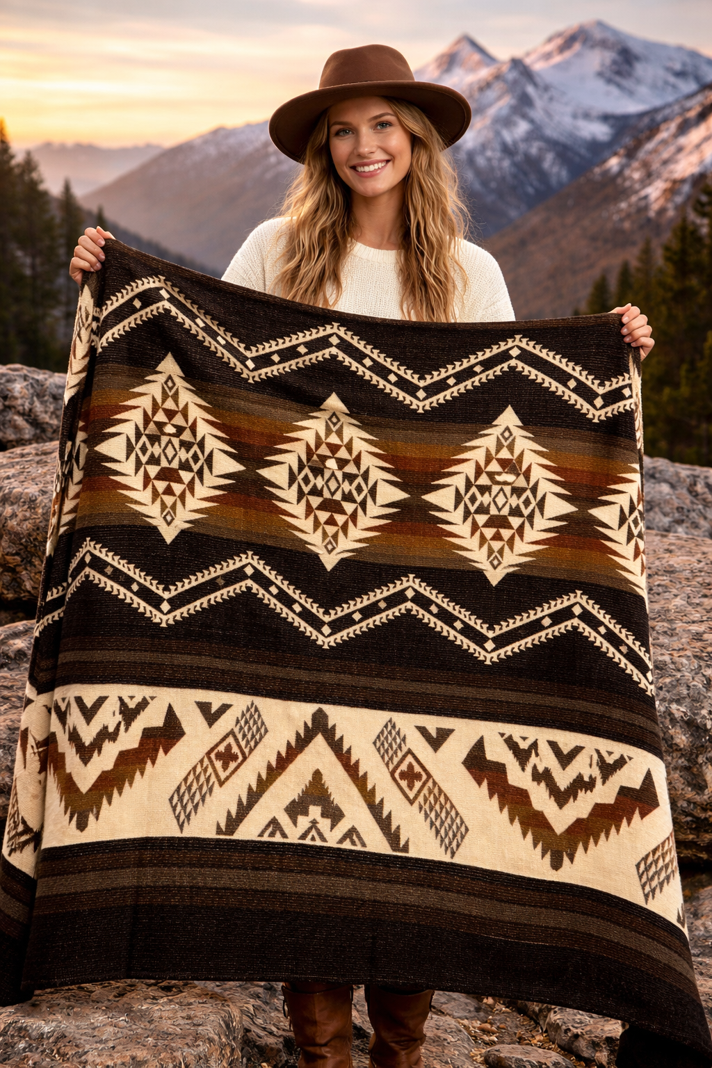 EXCLUSIVE HANDMADE ALPACA BLANKET-QUEEN SIZE