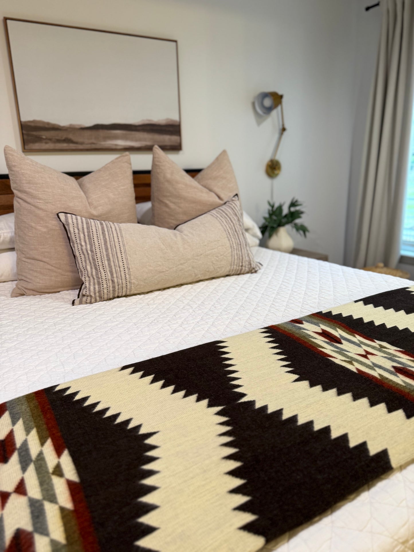 EXCLUSIVE HANDMADE ALPACA BLANKET-#3 QUEEN SIZE Brown tones