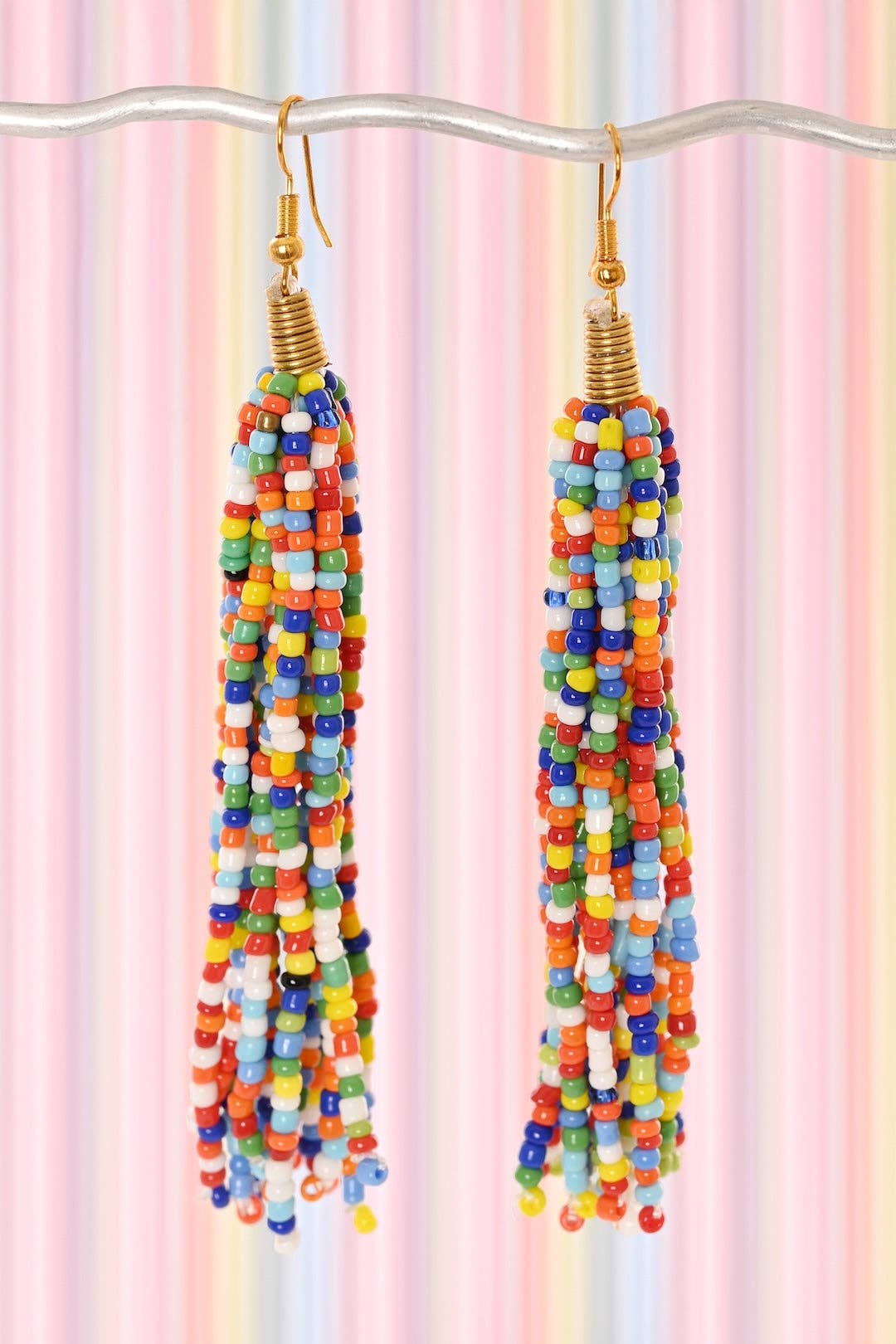 Maasai Rainbow Fringe Earrings