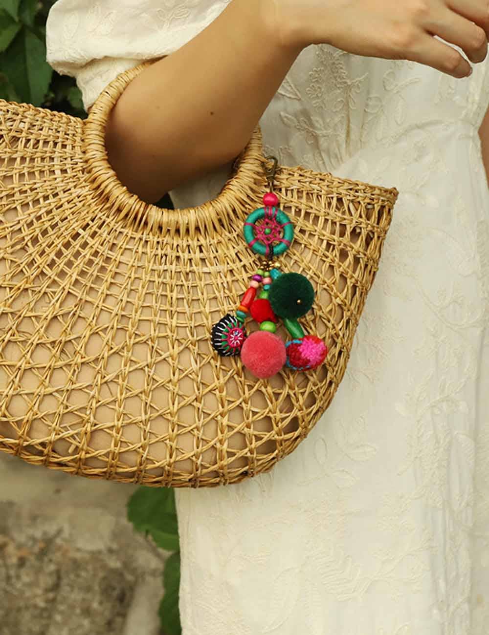 Vintage Bohemian Pom-Pom Tassel Bag Charm DP25E491: C3