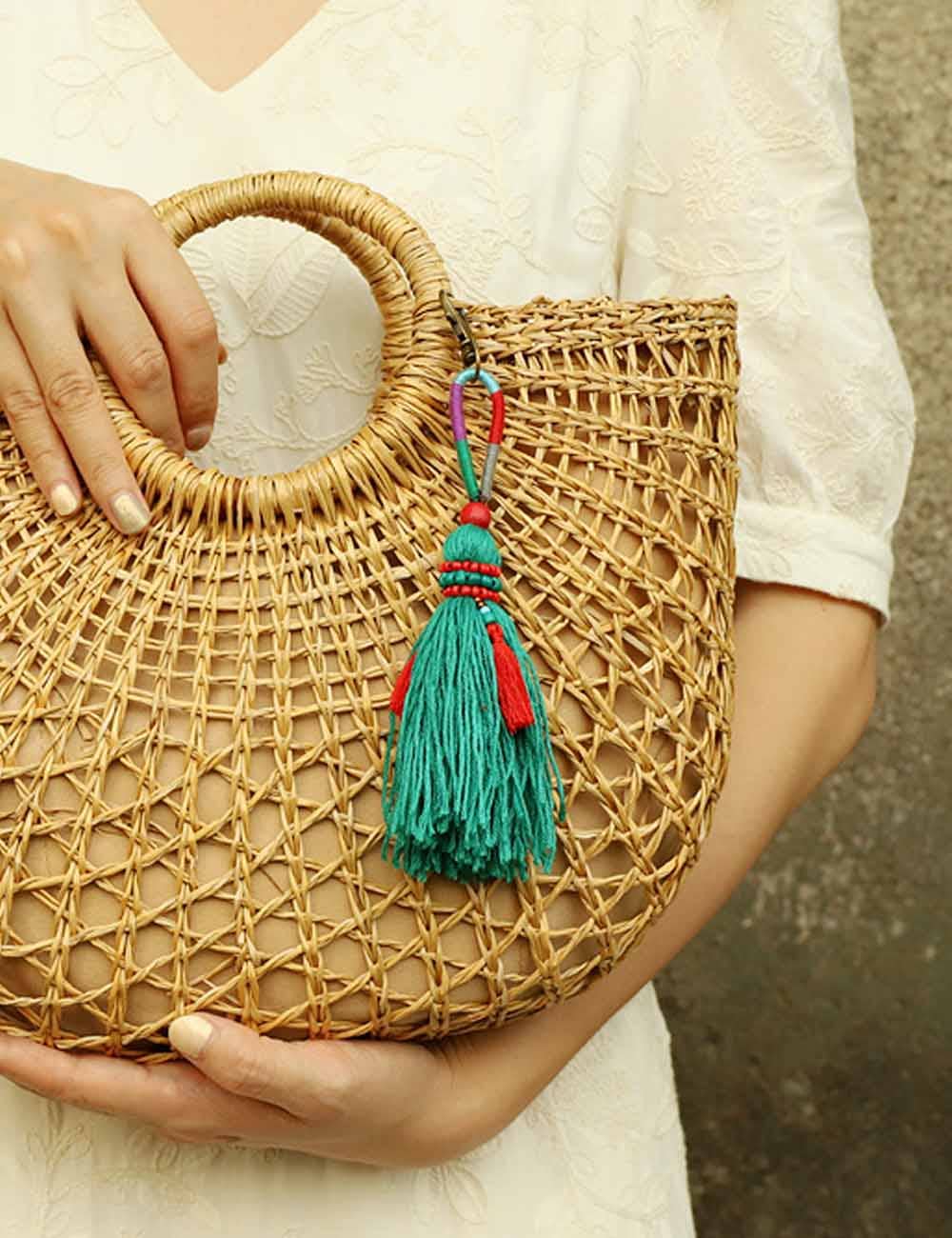Vintage Bohemian Pom-Pom Tassel Bag Charm DP25E491: C4