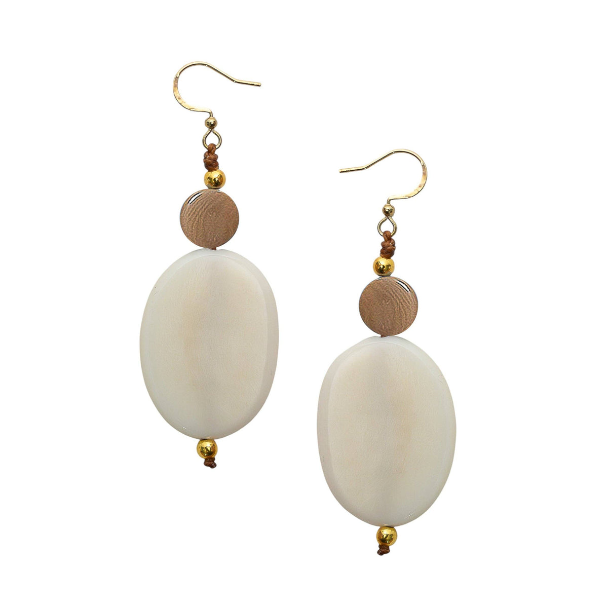 Avery Earrings: Cafe con Leche/Ivory
