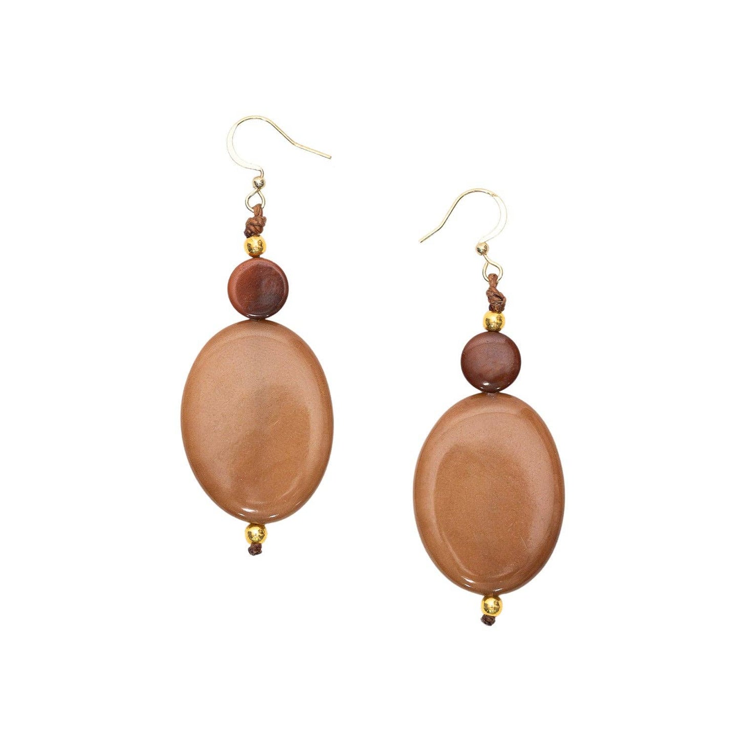 Avery Earrings: Cafe con Leche/Ivory