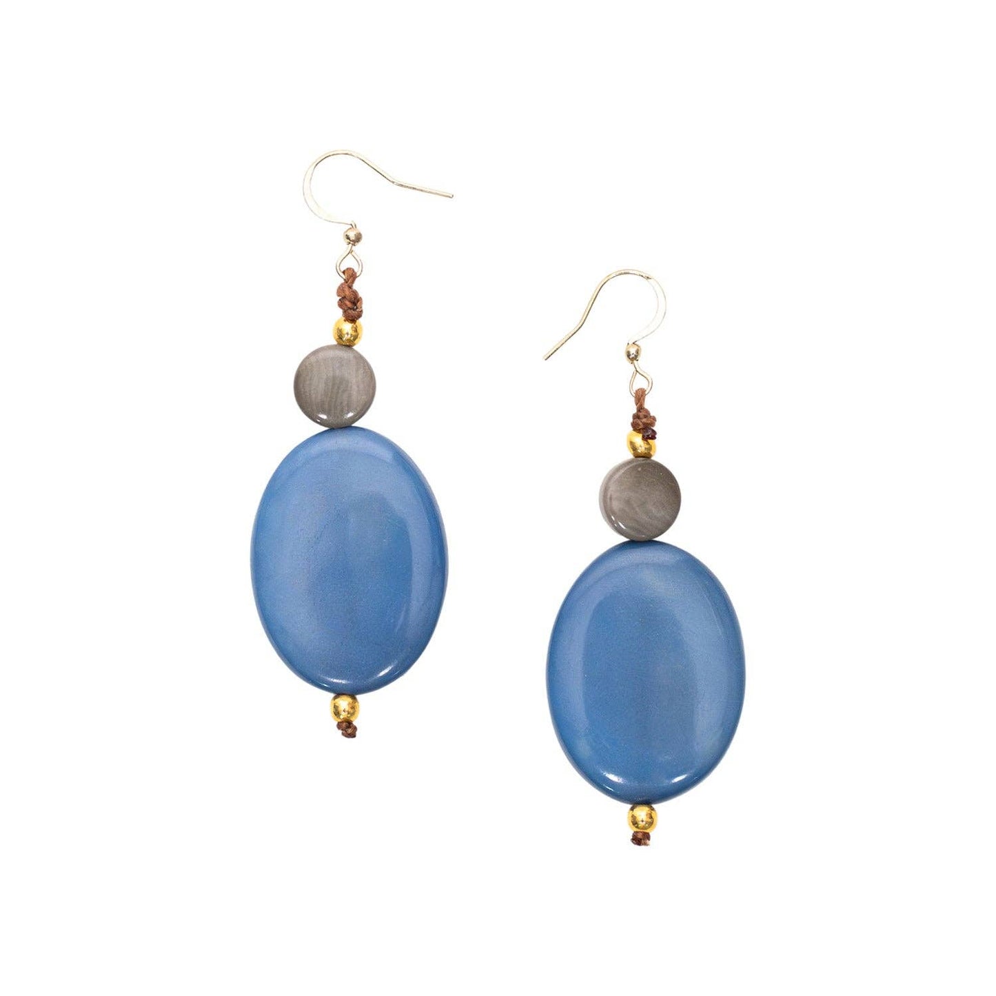Avery Earrings: Cafe con Leche/Ivory